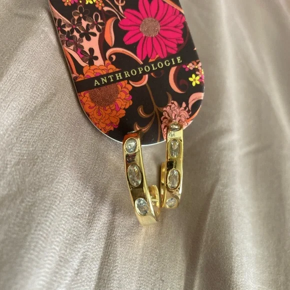 NWT Stone Huggie hoop earrings - Picture 5 of 6